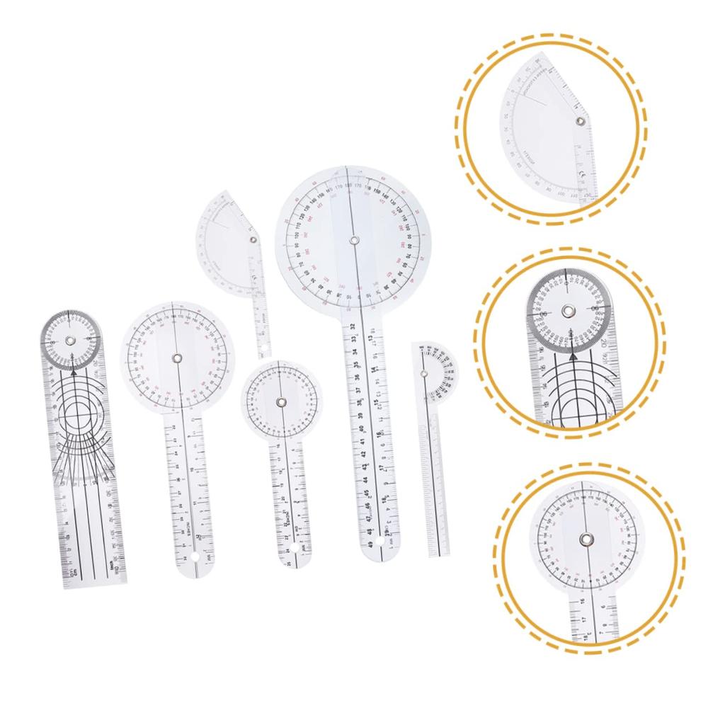 POPETPOP 6-częściowy mały goniometr, goniometr palcowy, kątomierz stawowy, goniometr elastyczny, goniometr obrotowy, kątomierz