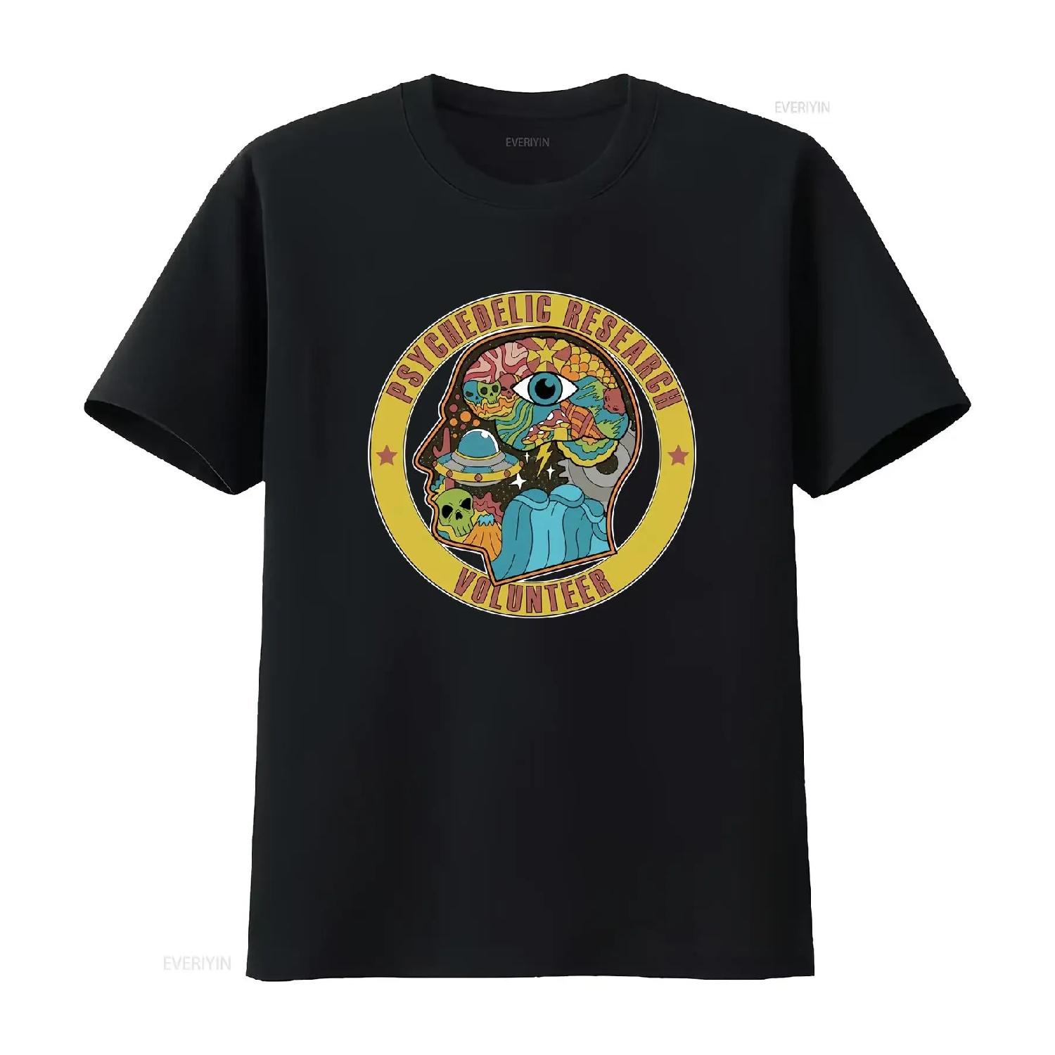 Psychedelic Research Volunteer T Shirt Alien Ufo Hippie Trippy Artwork XS 4X vintage Washed Stylish fashion Slightly Stretched XXXXL