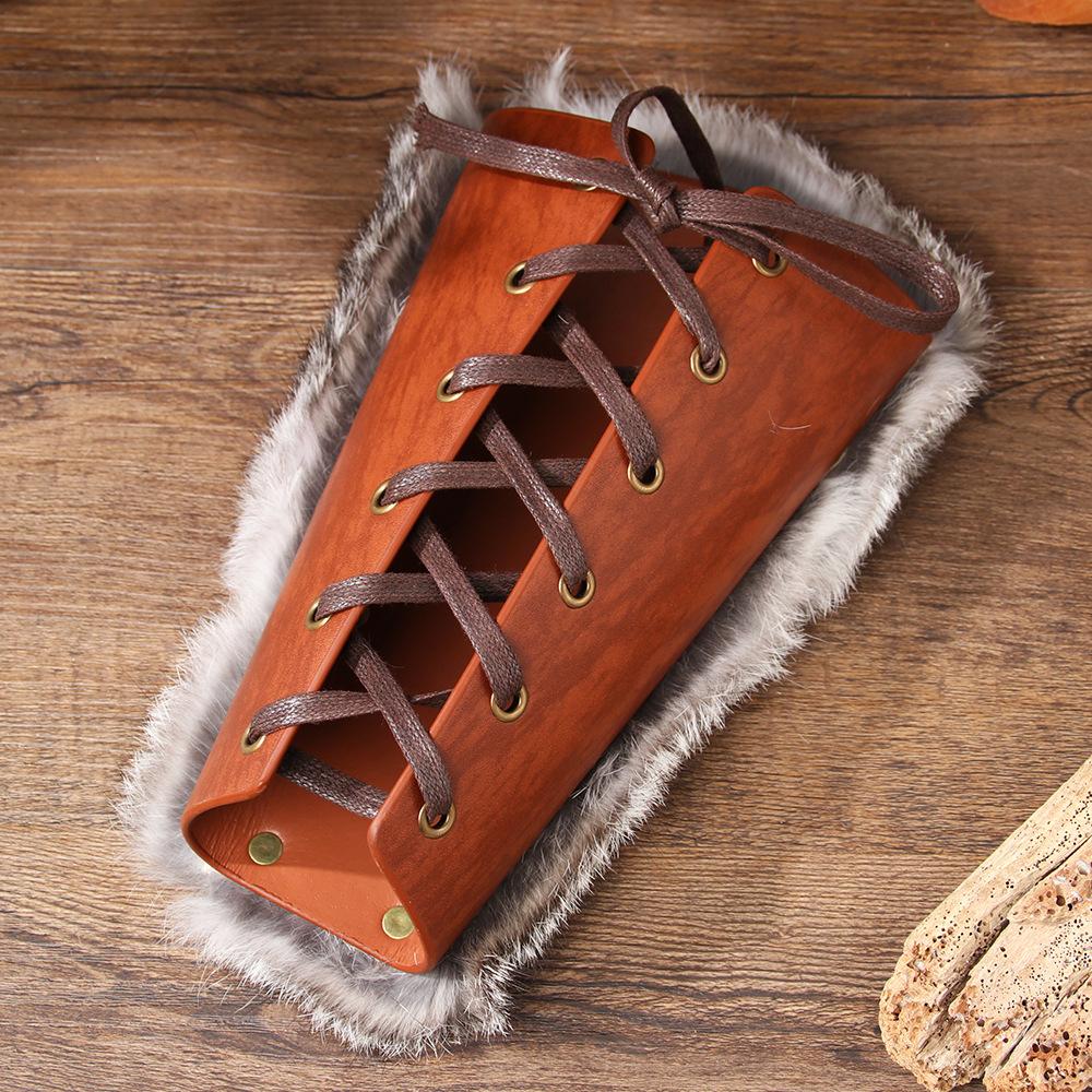 JMXD Viking Style Medieval Armor Wrist Guard Knight Cosplay Stage Prop Retro Vintage Costume Wristband Accessory for Men