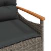 Garden Bench with Cushions 116x62.5x74 cm Grey Poly Rattan
