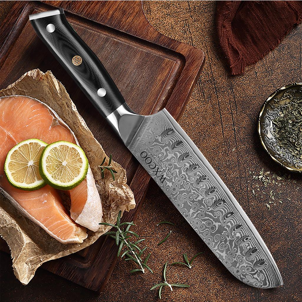 WXCOO Damascus Steel Kitchen Knife VG10 67 Layers Japanese Santoku Knife Powerful Chicken Bone Scissor Meat Cleaver Household