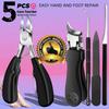 Xiaomi 5pcs Premium Nail Trimming Set for Home Use and Festival Gifts. Assorted Clippers Pedicure Tools and File with Ergonomic Grip