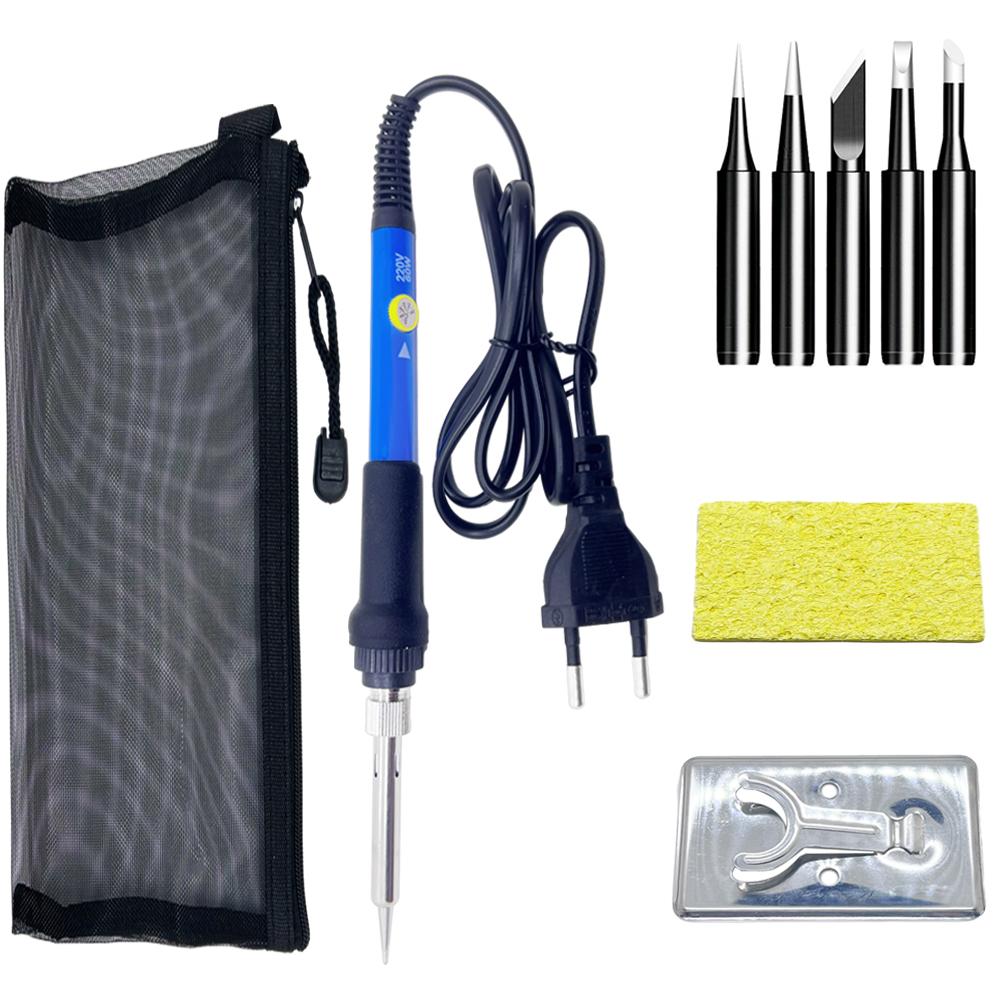 

Adjustable Temperature Electric Soldering Iron Kit 220V 110V 60W 80W Welding Solder Rework Station Heat Pencil Tips Repair Tool 220V EU Plug