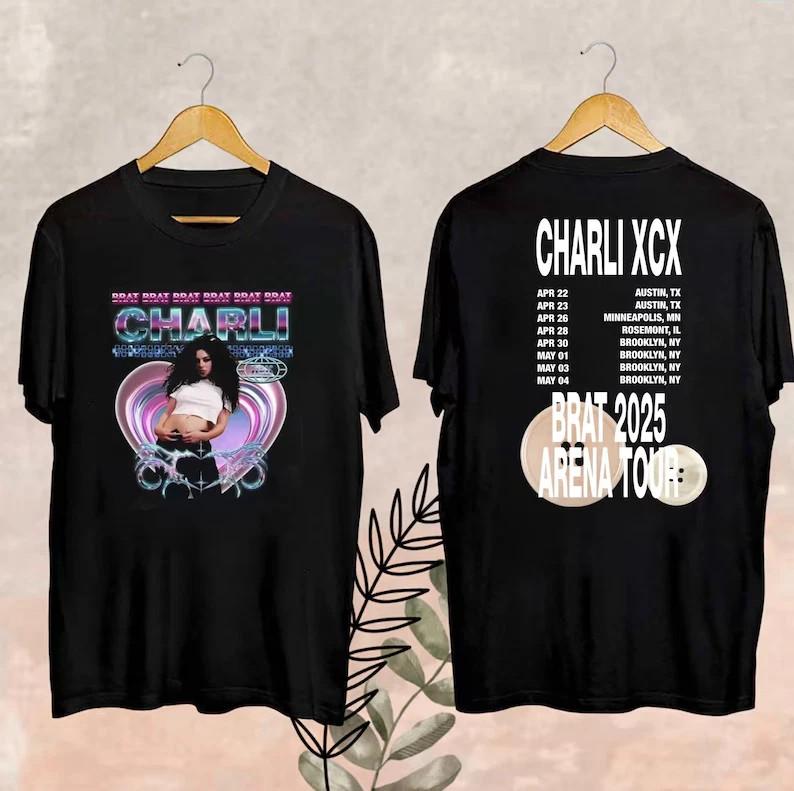 Hot! Charli XCX Brat Arena Tour Cotton Black T Shirt UR455 XXXXL