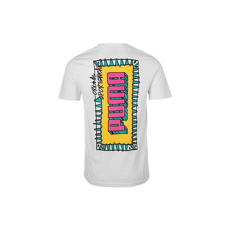 Puma T Shirts Men's White Crew Neck Moderate Straight Fit 579124-02