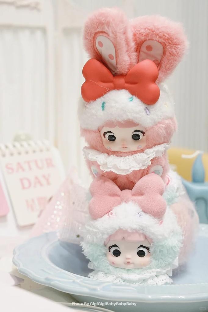 [TRRCEPOS] Nommi Sweetheart Bunny Blind Box (1 stk), Lovebu Plysjleke, Autentisk  Myk Kaninøre Nøkkelring & Blind Box  8 Typer + 2 Tilfeldige Hemmelige