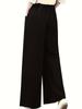 DY3514 Women's Elegant Solid Bow Long Pants - 2025 Autumn Collection
