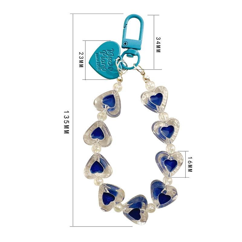 Kreativní barevný akrylový přívěsek na mobil ve tvaru srdce, klíčenka, ozdoba na tašku, řetízek, dekorace na pouzdro na sluchátka, příslušenství na klíče od auta