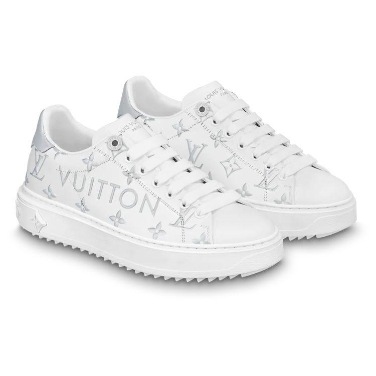 Louis Vuitton Time Out Sneakers 'White With Silver Monogram' Women's 1AAVV6