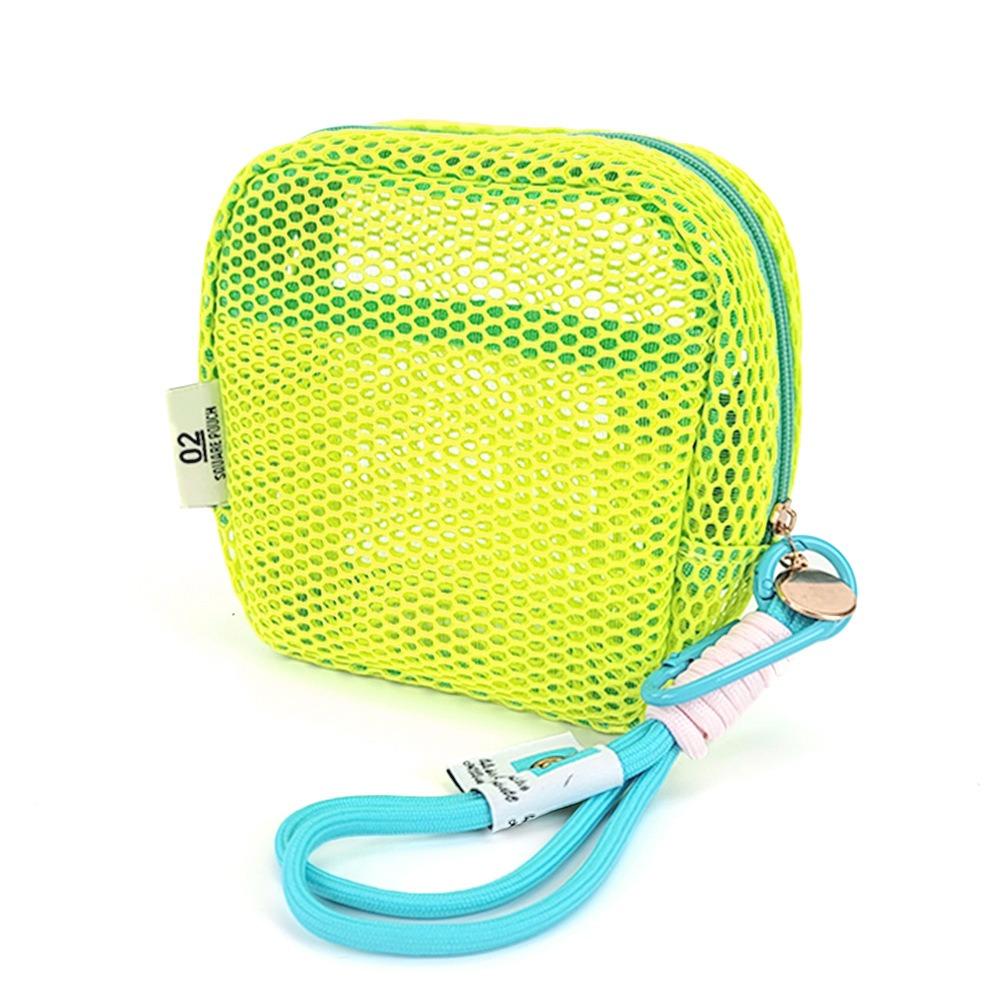 Small Capacity Square Mesh Storage Pouch Portable Clear Mesh Bag Creative Change Storage Bag  Men