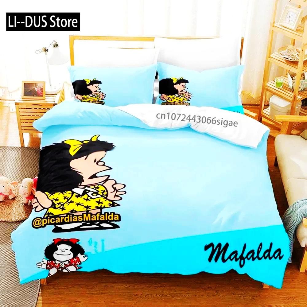 3D Print Mafalda Bedding Set Duvet Cover Bed Set Quilt Cover Pillowcase Comforter King Queen Size Boys Adult Bedding Set