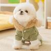 Neue verdickte Hundekleidung Winter warm mit Samtjacke Teddybär Mantel Haustierbedarf mit Hut Welpenkleidung Weste für draußen