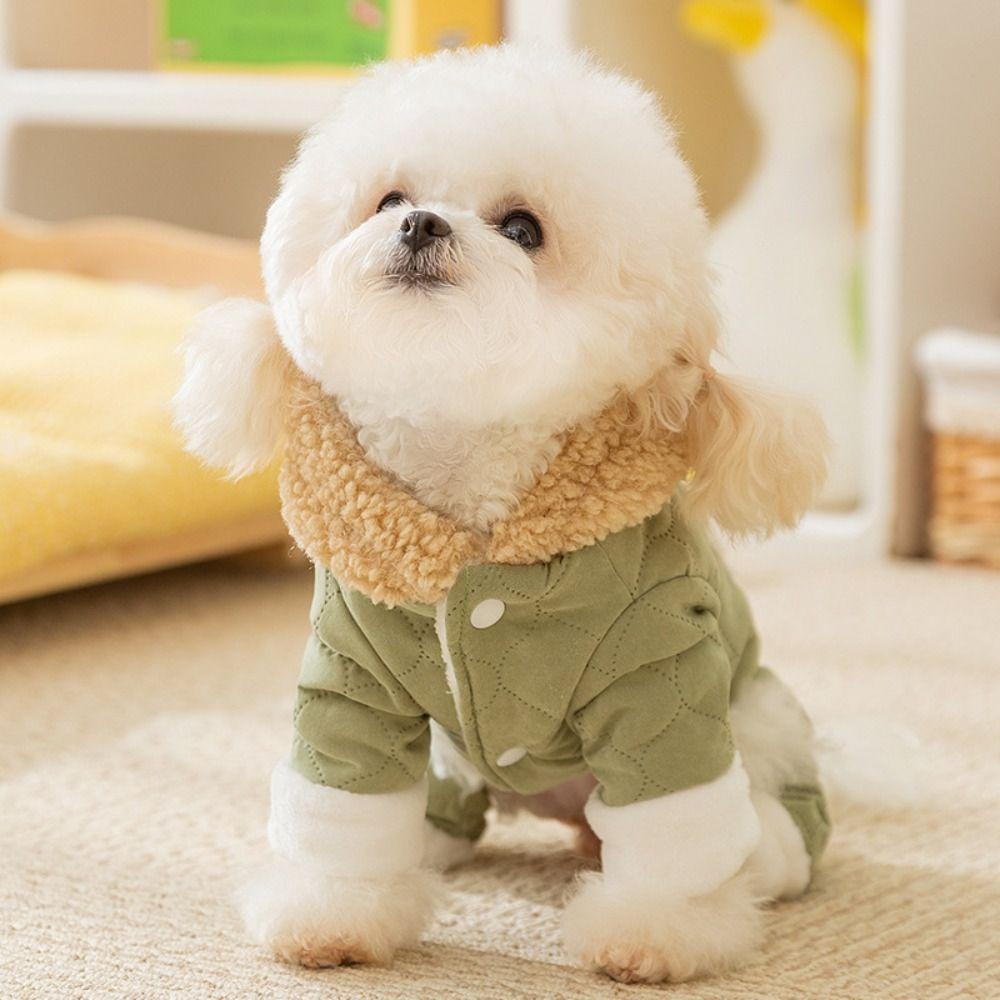 Neue verdickte Hundekleidung Winter warm mit Samtjacke Teddybär Mantel Haustierbedarf mit Hut Welpenkleidung Weste für draußen