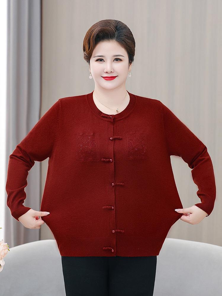 Women's Chinese Style Knit Cardigan for Fall & Winter