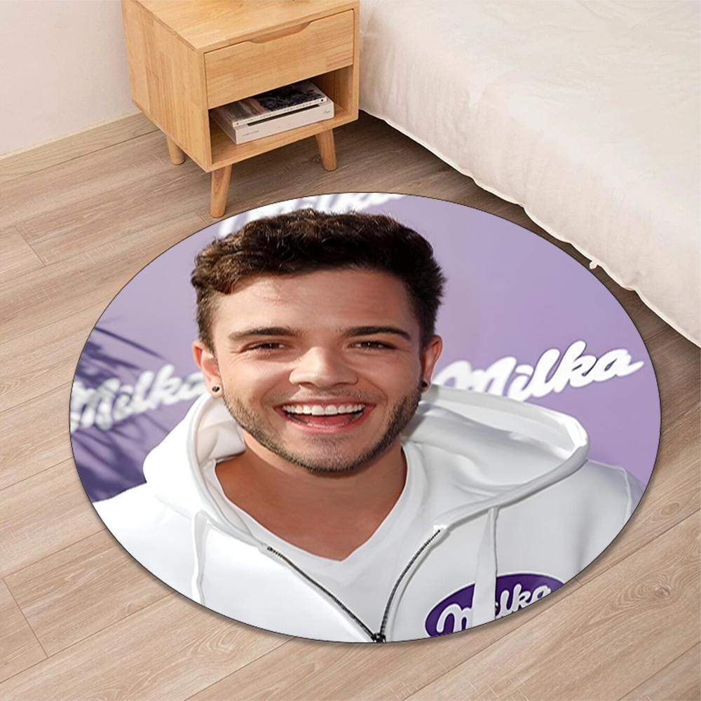 Luca Hanni Printed Round Rug Carpet Chair Rug Area Rug Entryway Doormats,for Office Chair Living Room Bedroom Kitchen Room.