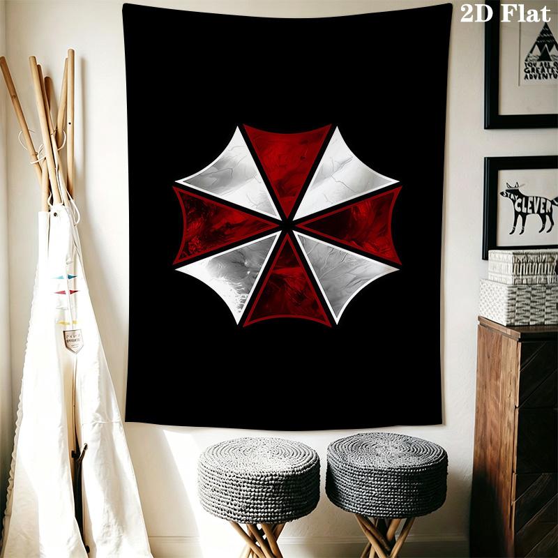 Resident Evil Umbrella Corporation Logo Tapestry Fashion Print Background Cloth Wall Covering Decoration Background Wall Hanging Cloth