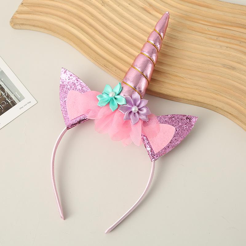 Cartoon Unicorn Headband - Dreamy Rainbow Design for Kids' Parties and Creative Hair Accessories