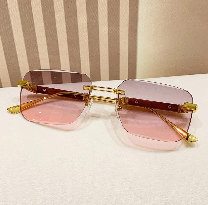 Small Square Luxurious Sunglasses Women Men Brand Designer Fashion Sun Glasses Female Male Casual Rimless