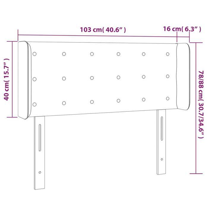 VidaXL Tête de Lit à LED Meuble de Chambre à Coucher Accessoire de Lit Simple Tête de Cadre de Lit Intérieur Noir 3123714