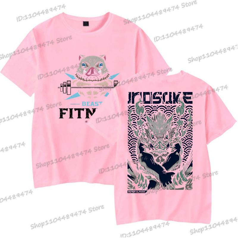 Harajuku Anime Demon Slayer Men T-shirts Hashibira Inosuke Fashion Cosplay Graphics T Shirt Short Sleeve Summer Comic Streetwear