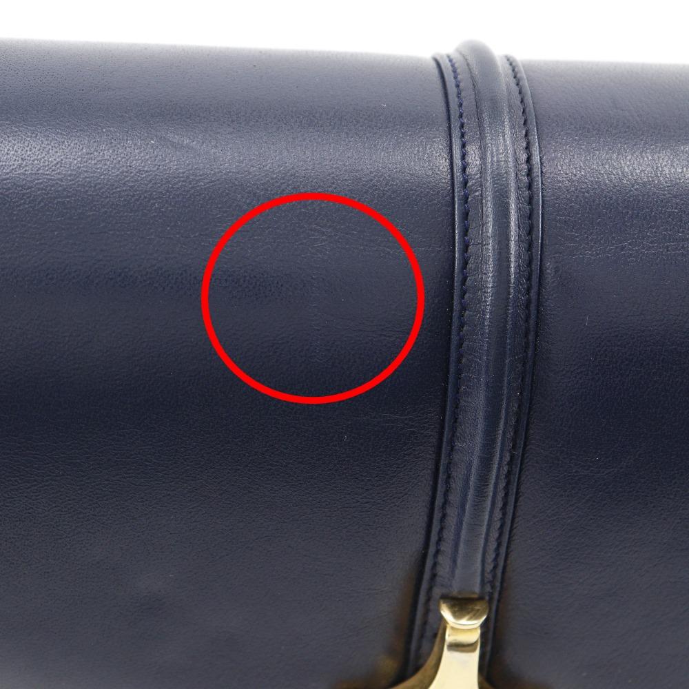 GUCCI Old Gucci Shoulder Bag vintage Navy blue Calfskin Women Used