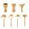 Wenge-Massagerollen, Nackenrollen-Massagegerät, Triggerpunkt-Rollenmassagegerät aus Holz, Muskelrolle für Rücken, Gesicht, Taille, Beine, Arme