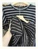 Xiao Wang's 52009 Autumn Korean-Style Loose Plus Size Casual Striped Round Neck Long Sleeve T-shirt
