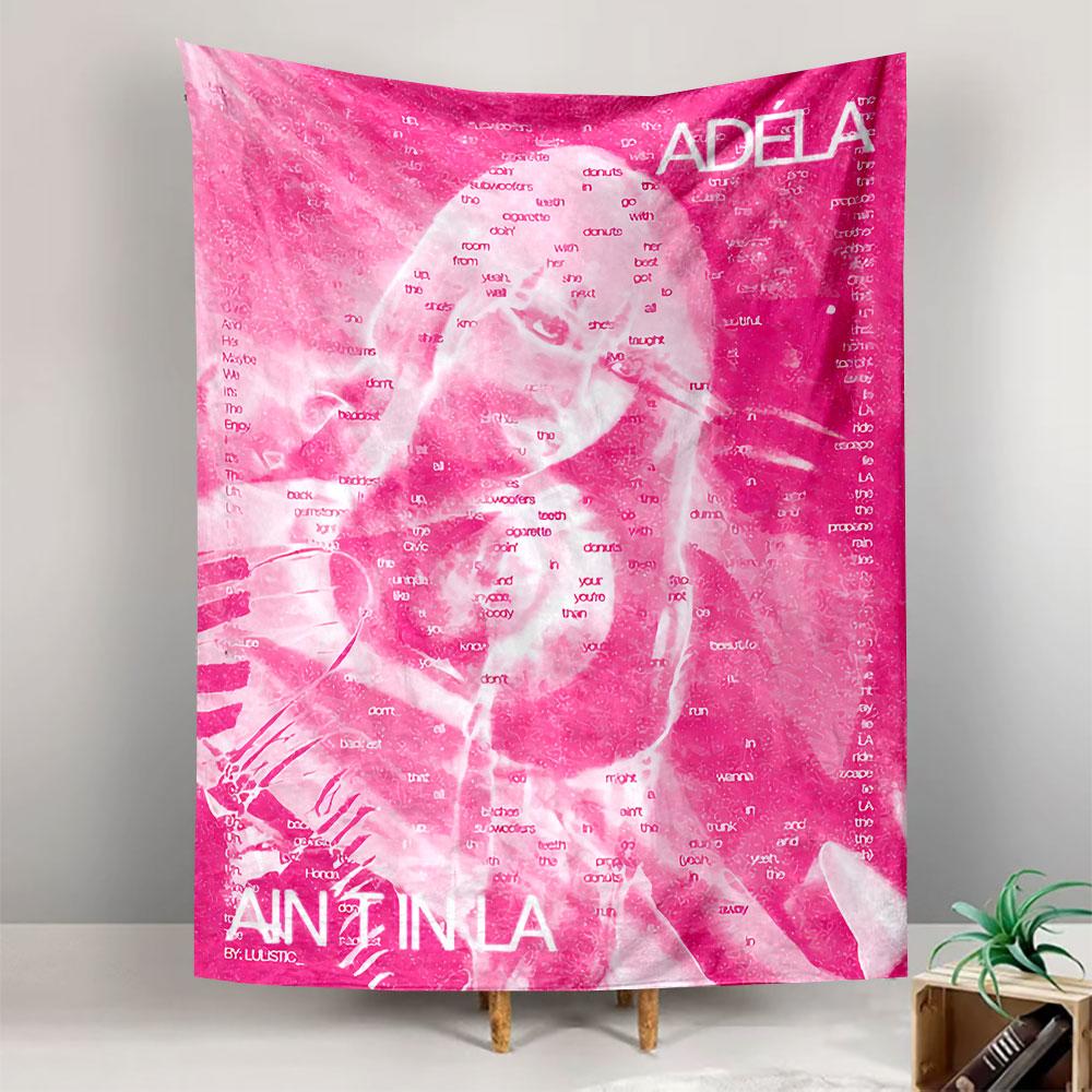 Adela Ain't in LA Tapestry Wall Hanging, Music Tour Poster Art, Trendy Wall Decor for Bedroom Living Room Dorm