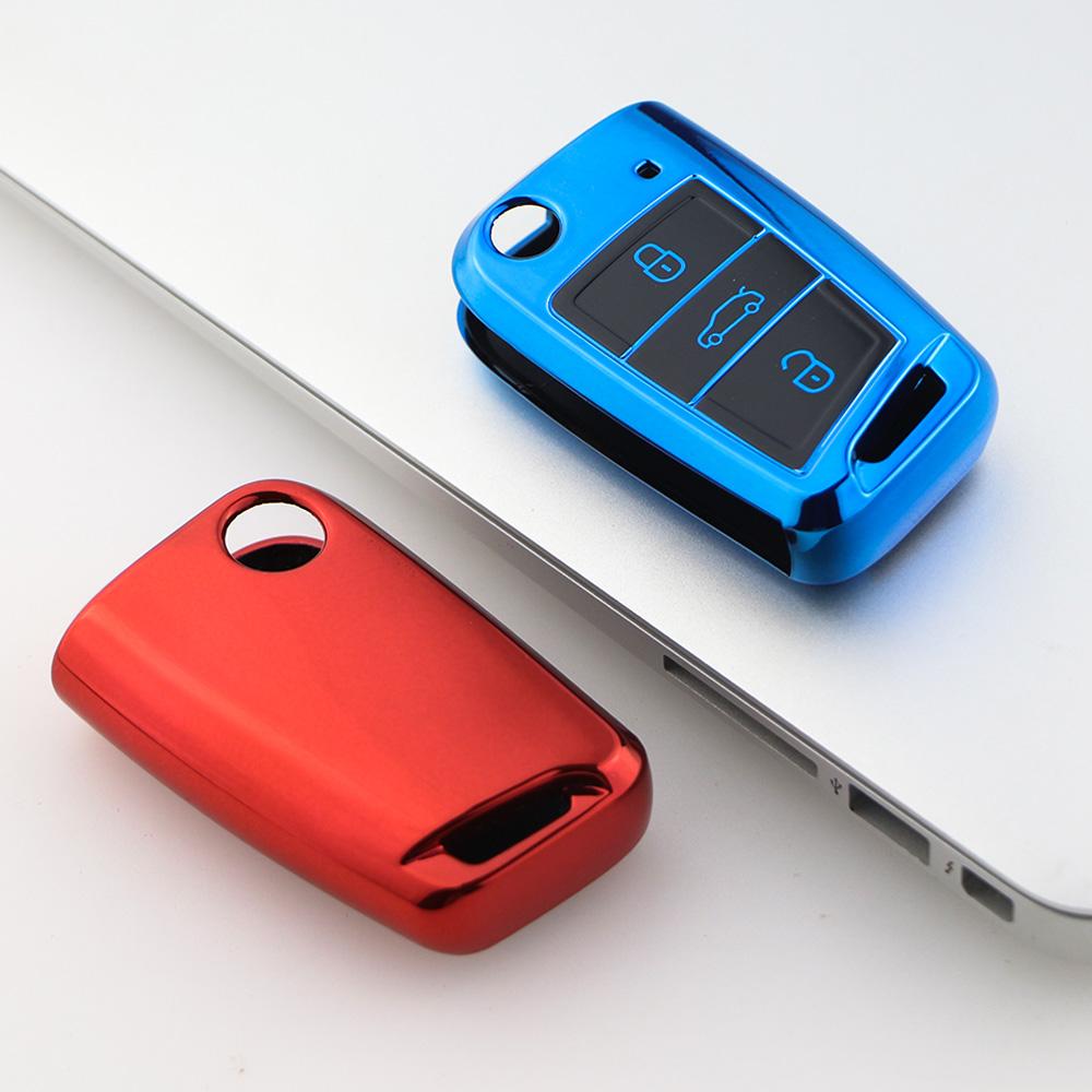 TPU Car Key Case Full Cover for VW Volkswagen Golf 7 MK7 Tiguan MK2 for SEAT Ateca Leon FR 2 Ibiza for Skoda Octavia Accessories