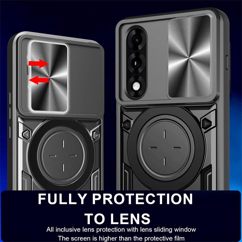 Armor Protection Slide Lens Phone Cover For OnePlus Nord 5 5G Case Car Magnetic Holder Ring Stand for One Plus 1+ Nord5 5G Funda