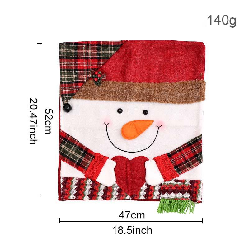 Christmas Chair Cover Home Xmas New Year Decoration Supplies Chair Seat Cover 3D Santa Claus Snowman Elk Chair Back Cover