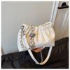 Folded Underarm Lychee Pattern Bags Fashionable Simple Chain Versatile Single Shoulder Oblique Span Handbag