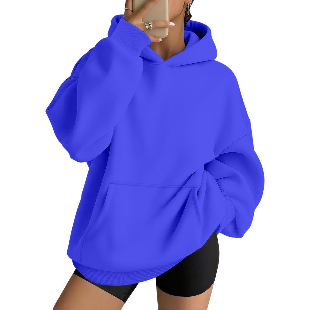 Women's Oversized Drop Shoulder Hoodie Pullover Long Sleeve Casual Loose Fit