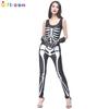 Plus Size Costume Halloween Adult Clothing Female Skull Skeleton Bodysuit Party Show Costume