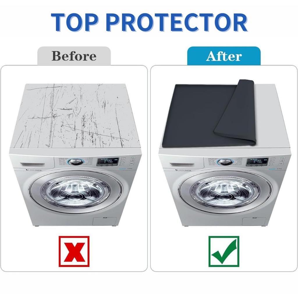 Washing Machine Top Cover Refrigerator Drum Type Silicone Tray Fixed Gray Mat, Guard, Washable, Stand, (Gray, 5060) [Product]