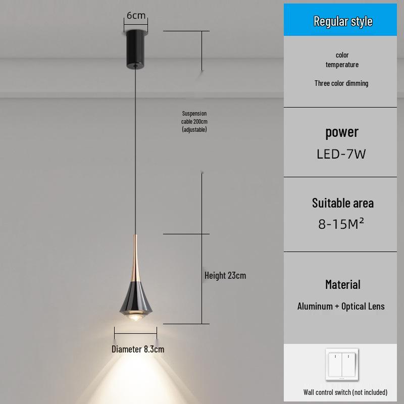 Minimalist Italian-Style Adjustable Pendant Light for Bedroom, Entryway, or Dining Room.