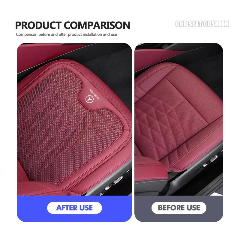 TCPDU1 Hot 2025 Ice Silk Car Rear Front Seat Backrest Cushion Non-Slip Pad For Mercedes Benz AMG A C E S G Class W201 W210 W108 W204 W2