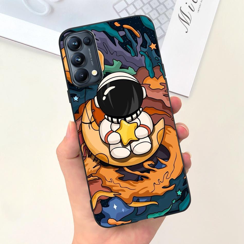 For OPPO Reno5 Pro 5G 4G Reno5 Phone Case Reno 5 5Pro CPH2201 CPH2145 Cute Cat Cartoon Candy Color Soft Silicone TPU Back Cover