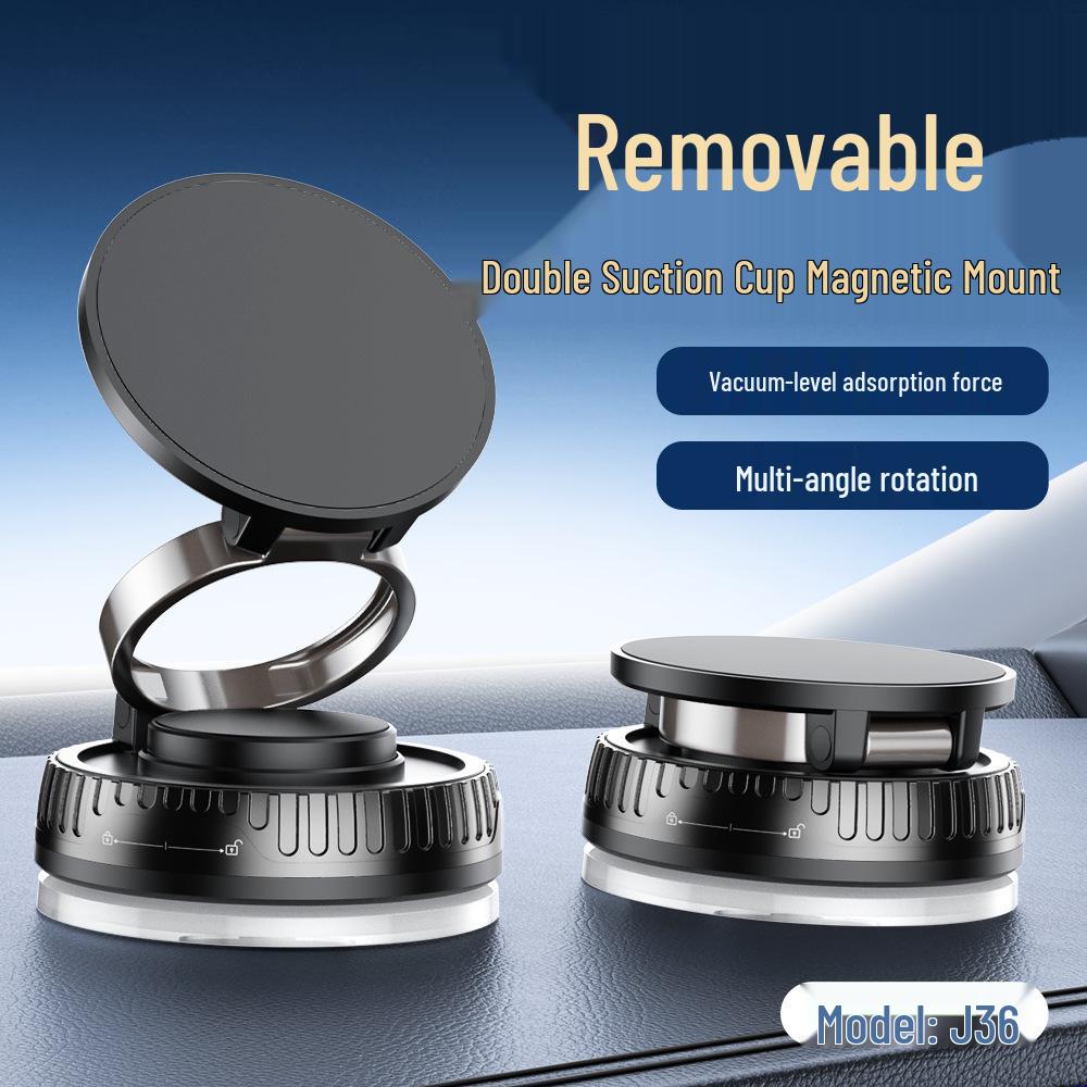Universal Anti-Shake Car Phone Holder with Vacuum Suction Cup and Rotating Dashboard Mount