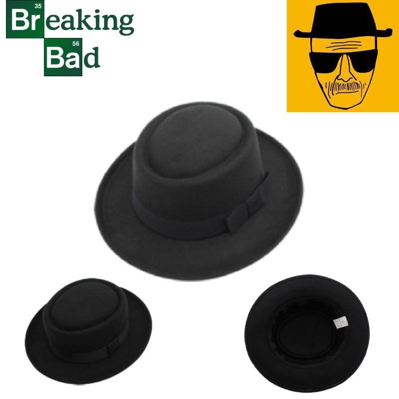 Breaking Bad Kapelusz Pork Pie Klasyczny Czarny Wełniany Kapelusz Męski