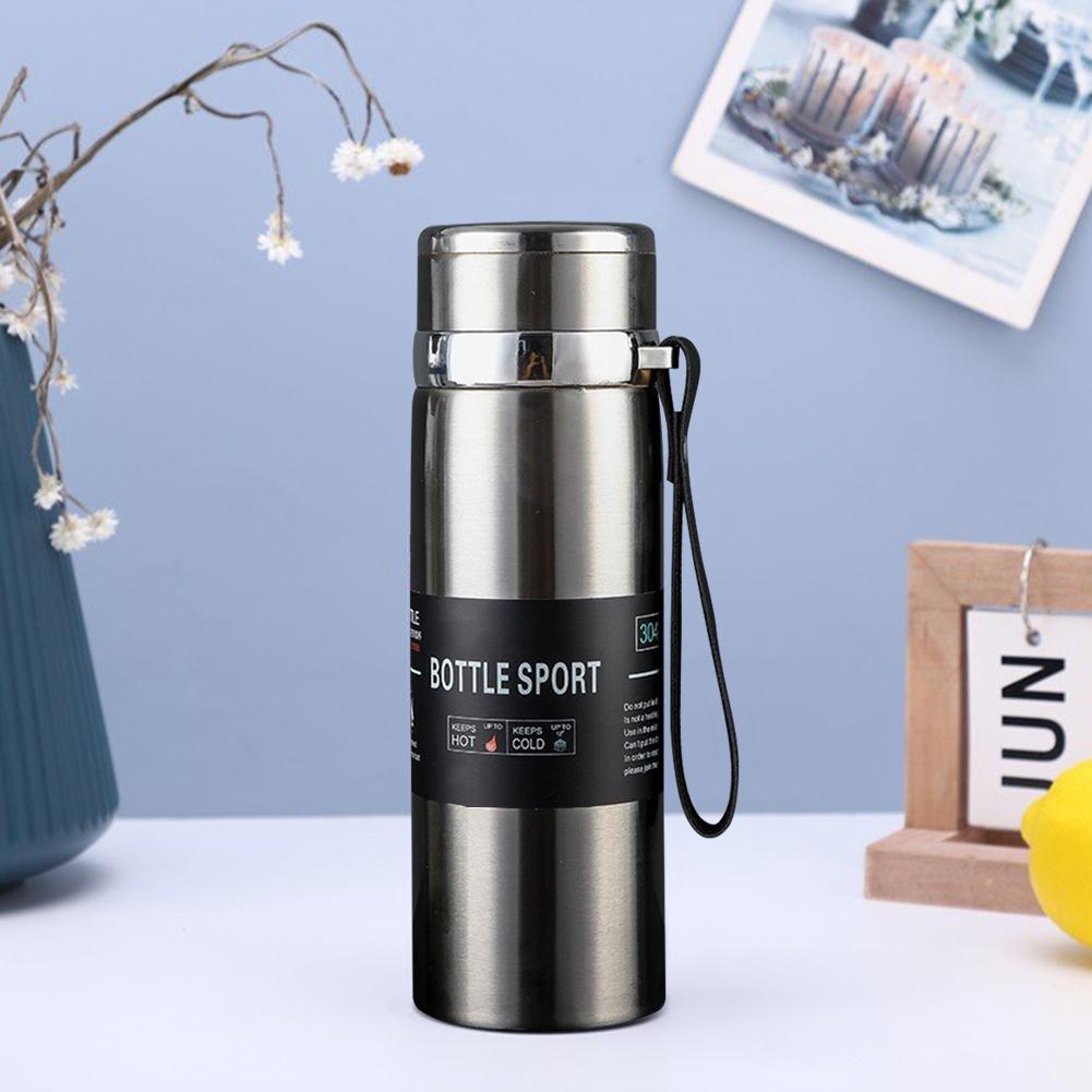 1000ml Thermal Water Bottle with Handle Vacuum Double Insulation Cup Stainless Steel Portable Sports Bottle for Hot Cold Drinks