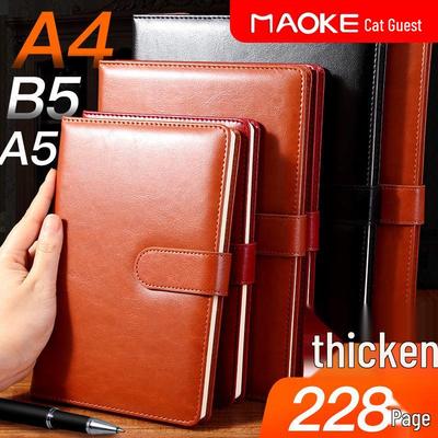 Business Leather B5 Notebook – Large, Thick, Soft Cover for Office & Meetings