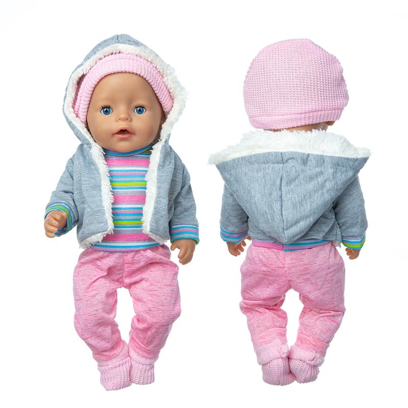 2023 winter New top suit For 17 Inch Baby Reborn Doll 43cm Baby Doll Clothes, doll accessory.