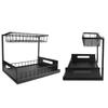 1pc Metal Pull-out Storage Rack, Durable Slide Out Kitchen Cabinet Under Sink Bathroom Bedroom Organizer for Book, Seasoning XJM