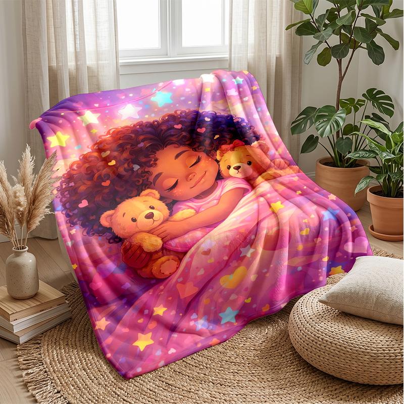 Snowy Animal Group Theme blanket Lightweight Warm Flannel Blanket Decorative Throw Blanket for Home Decoration
