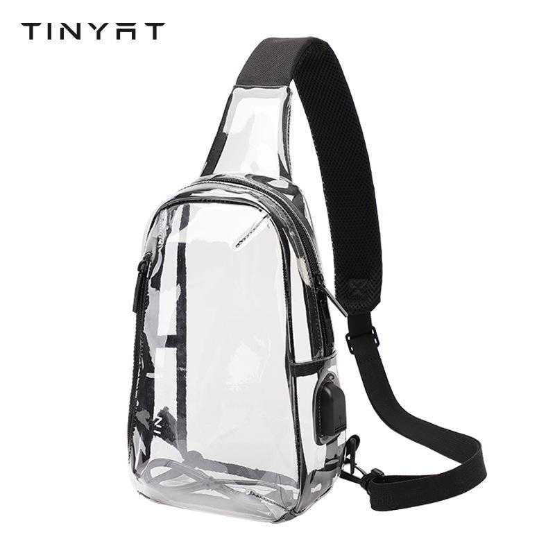 PVC Transparent Waterproof Chest Bag with USB Charging