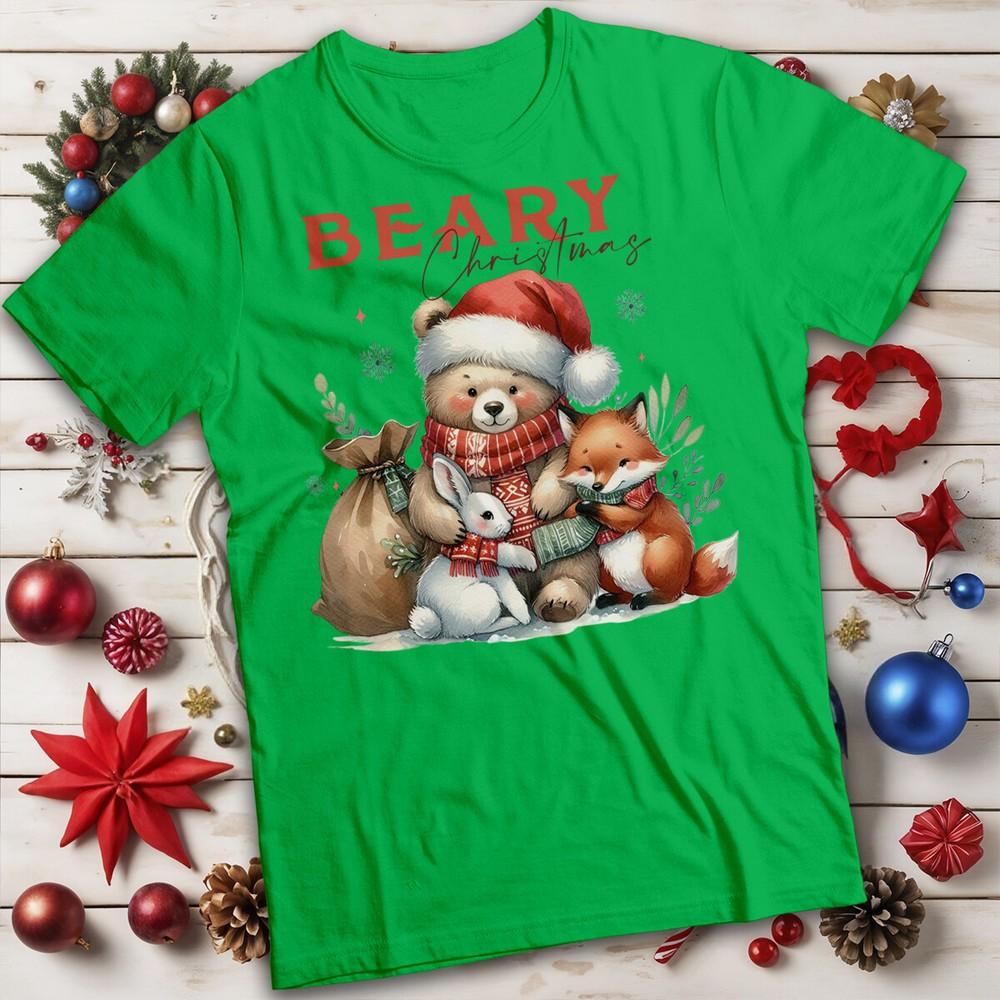 

Animal Christmas T-shirts Cute Bear Mens and Womens Tee #MC XL