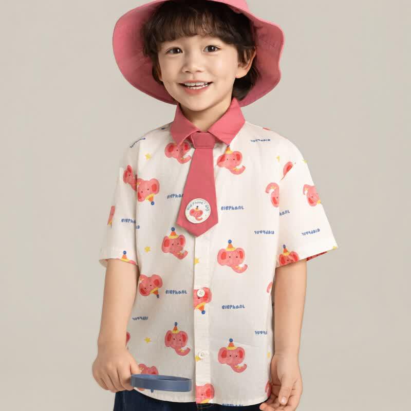 YOYO Boys' Cute Pet Print Short Sleeve Shirt