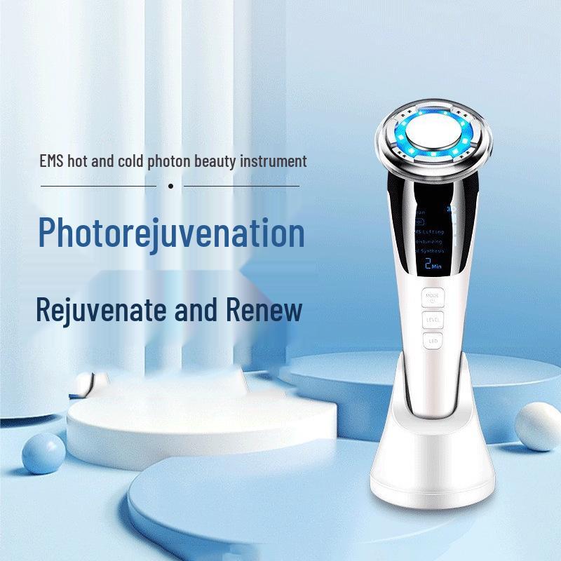 EMS Microcurrent Photon Rejuvenation Facial Lifting Massager with Hot/Cold Therapy