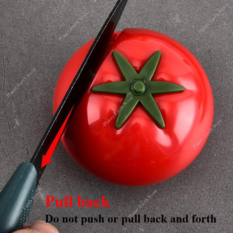 Mini Creative Tomato Shaped Sharpener Tools Knife Sharpener Kitchen Gadgets Accessories Home Efficient Knife Sharpener 6*4.5CM